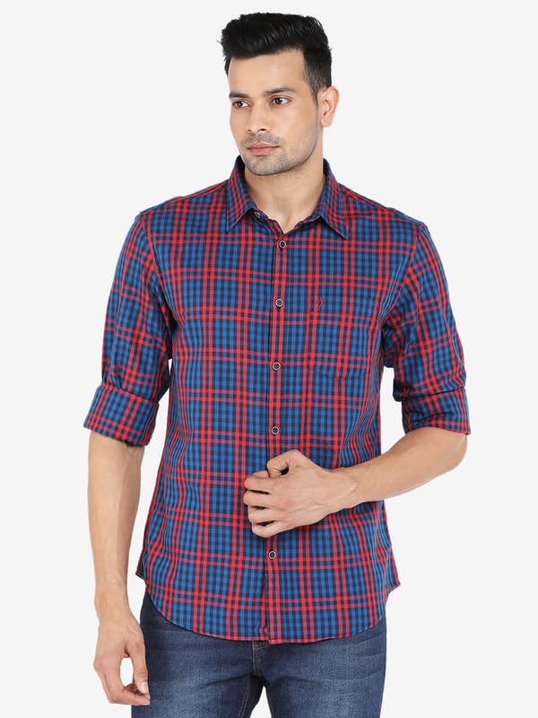 Ink Checked Full Sleeve Cotton Shirt